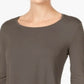 JM Women's Collection Scoop-Neck Top Brown Size Small