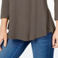 JM Women's Collection Scoop-Neck Top Brown Size Small