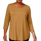 JM Collection Women's Plus Size Scoopneck Top Gold Size XXX-Large
