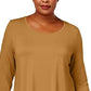 JM Collection Women's Plus Size Scoopneck Top Gold Size XXX-Large