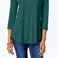 JM Women's Collection Scoop-Neck Top Med Green Size Extra Large