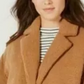 Collection B Juniors' Faux-Faux Coat Brown Size Large