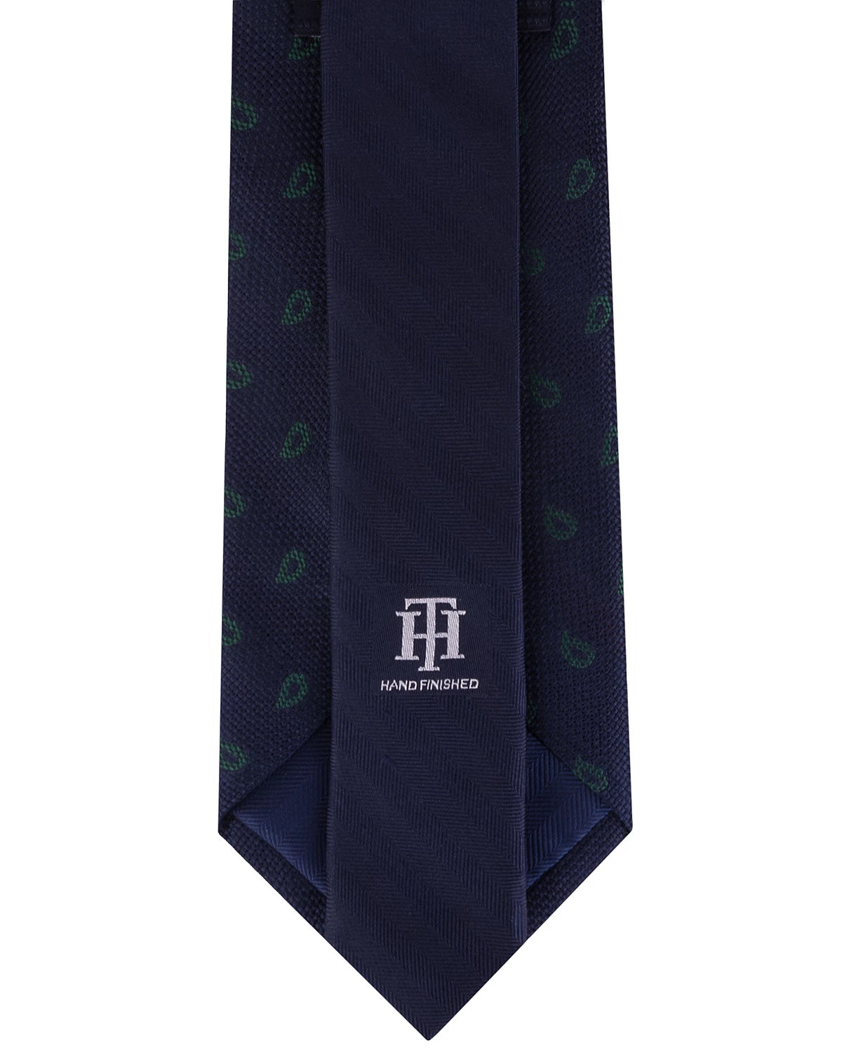 Tommy Hilfiger Men's Classic Textured Paisley Silk Tie Green Size Regular