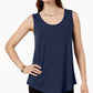 JM Women's Collection Scoop Neck Tank Top Blue Size Small