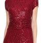 SL Fashions Women's Sequined Lace Gown Red Size 14