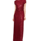 SL Fashions Women's Sequined Lace Gown Red Size 14