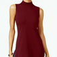JM Collection Women's Sleeveless Mock-Turtleneck Sweater Red Size Large