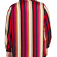 Vince Camuto Women's Mayfair Stripe Ruffle Neck Satin Blouse Red Size 3X