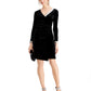 MSK Women's Velvet Embellished Faux Wrap Dress Black Size Large