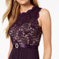 R & M Richards Women's Petite Sequined Lace And Chiffon Gown Purple Size 1