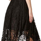 Taylor Women's Printed Lace Handkerchief Hem Dress Black Size 4