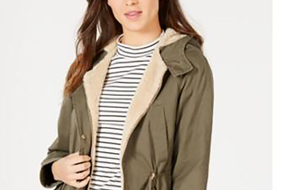 Collection B Juniors' Hooded Anorak Jacket Red Size Small