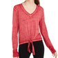 American Rag Junior's Textured Tie Waist Top Red Size Small