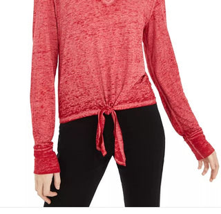 American Rag Junior's Textured Tie Waist Top Red Size Small