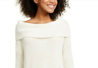American Rag Juniors' Cowlneck Sweater White Size XX-Large