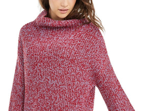 American Rag Juniors' Flare-Sleeved High-Low Sweater Dark Red Size Medium