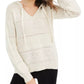 American Rag Juniors'' Mixed-Knit Pullover Hoodie White Size Medium