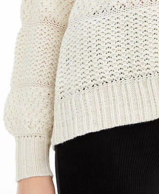 American Rag Juniors'' Mixed-Knit Pullover Hoodie White Size Medium