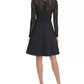 Tommy Hilfiger Women's Lace-Sleeve Fit & Flare Dress Black Size 14