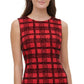 Tommy Hilfiger Women's Velvet Flocked Plaid Scuba Dress Red Size 4