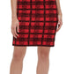 Tommy Hilfiger Women's Velvet Flocked Plaid Scuba Dress Red Size 4