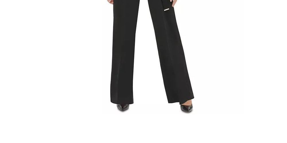 Tommy Hilfiger Women's Grommet-Neck Jumpsuit Black Size 14