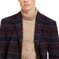 Tommy Hilfiger Men's Modern-Fit Performance Stretch Flex Plaid Addison Overcoat Red Size 40 R/M37.5