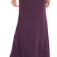 Adrianna Papell Women's Blouson Cowlneck Gown Dark Purple Size 2