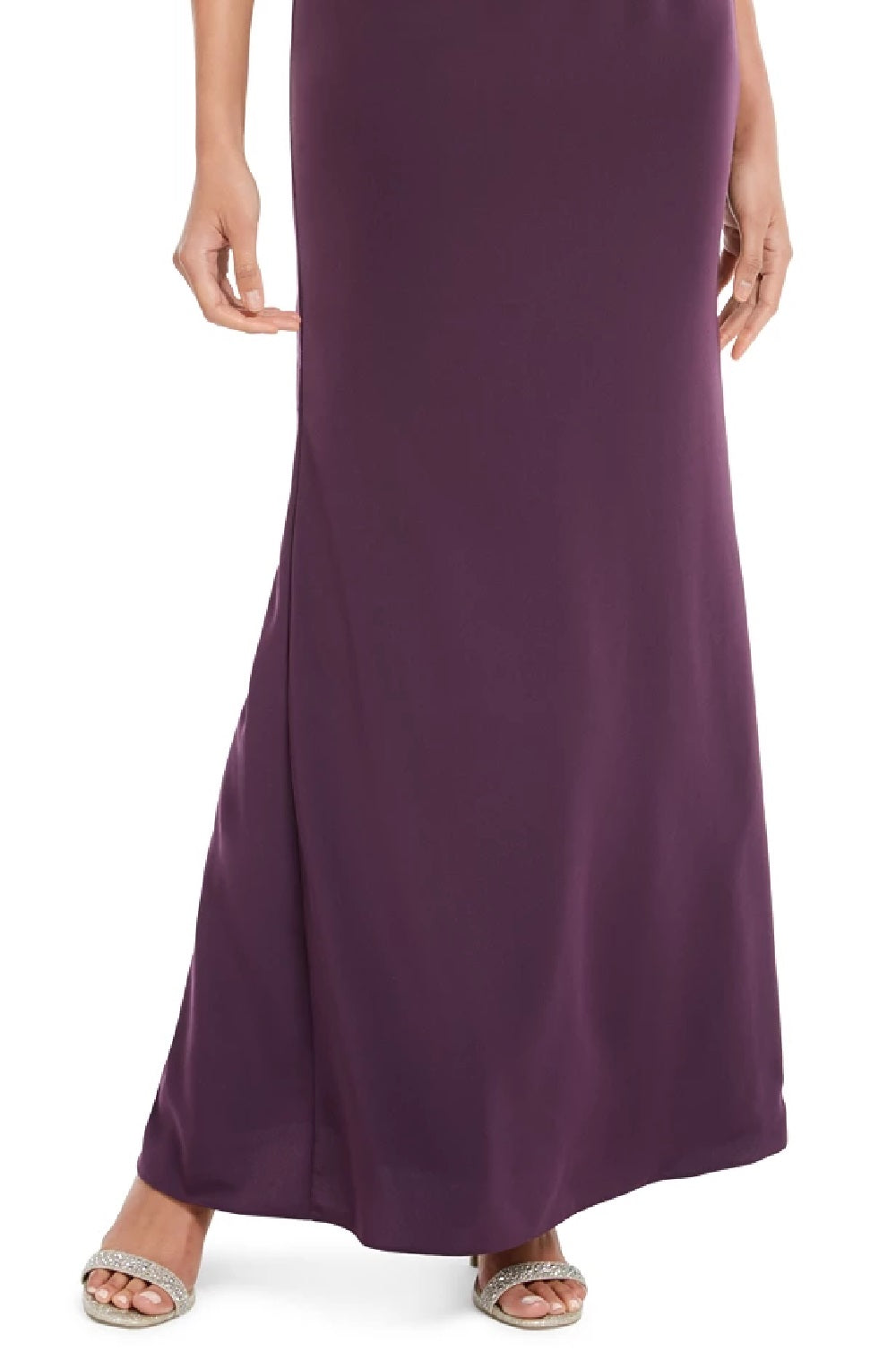 Adrianna Papell Women's Blouson Cowlneck Gown Dark Purple Size 2