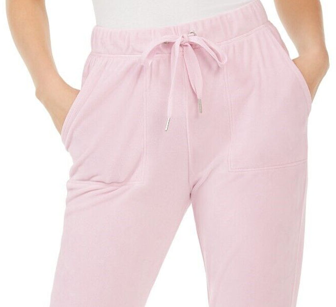 Planet Gold Juniors' Velour Jogger Pants Pink Size Small