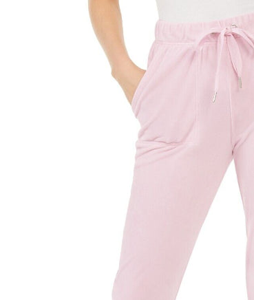 Planet Gold Juniors' Velour Jogger Pants Pink Size Small