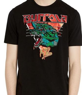 Buffalo David Bitton Men's Tymop Logo Graphic T-Shirt Black Size XX Large