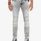 Buffalo David Bitton Men's Skinny Fit Max-X Stretch Moto Jeans Medium Gray Size 38X30