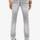 Buffalo David Bitton Men's Skinny Fit Max-X Stretch Moto Jeans Medium Gray Size 38X30