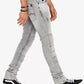 Buffalo David Bitton Men's Skinny Fit Max-X Stretch Moto Jeans Medium Gray Size 38X30