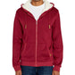 Buffalo David Bitton Men's Fortino Full Zip Sherpa Lined Hoodie Dark Red Size Medium