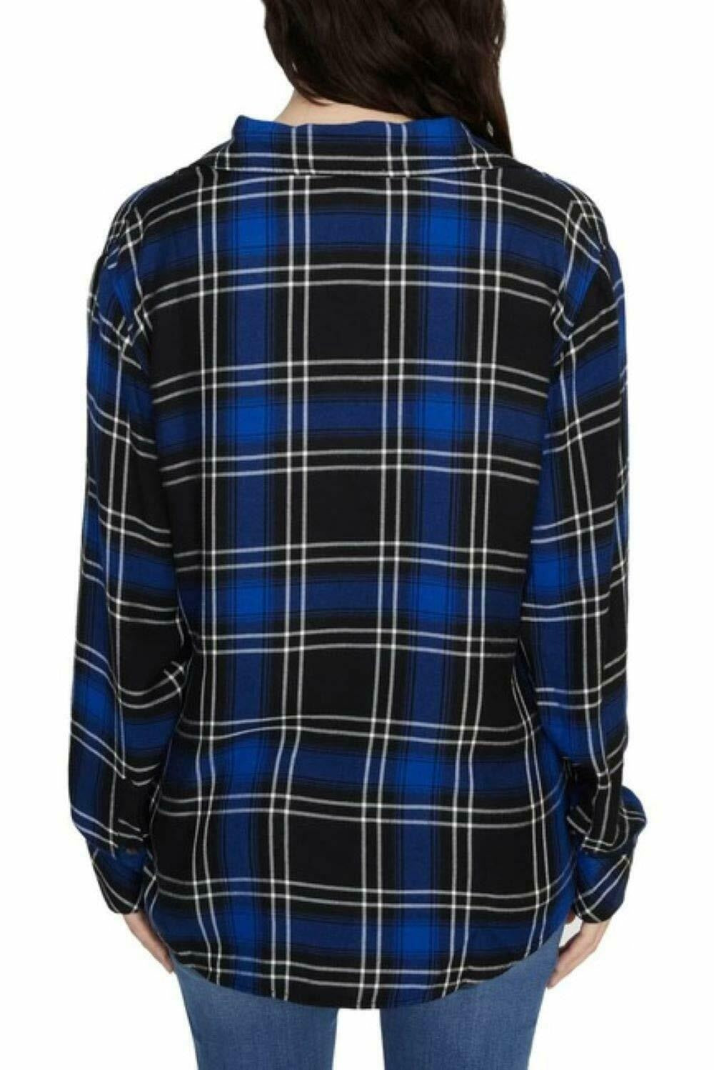 Sanctuary Women's New Generation Boyfriend Shirt Dark Blue Size Small