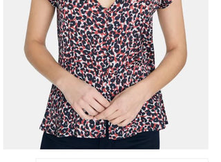 Sanctuary Women's Over The Moon Peplum Flutter Sleeve Blouse Red Black Size X-Large