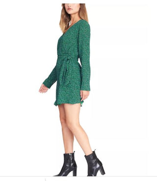 Sanctuary Women's Stay The Night Printed Wrap Dress Green Size 14