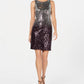 Calvin Klein Women's Sequin Sheath Dress Gray Size 12