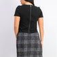 Calvin Klein Women's Solid & Plaid Shift Dress Black Size 8