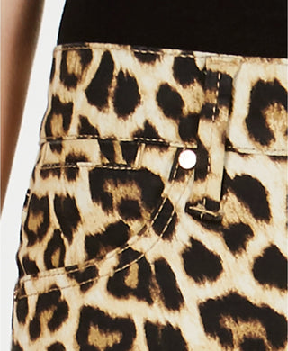 Celebrity Pink Junior's Cheetah Print Skinny Ankle Jeans Brown Size 15