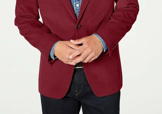 Tommy Hilfiger Men's Modern-Fit Thflex Stretch Textured Sport Coat Red Size 40