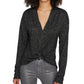 Sanctuary Women's Knot Interested Plunge Neck Top Black Size X-Small