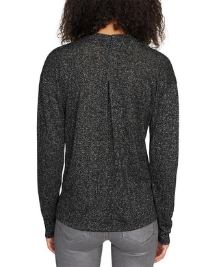 Sanctuary Women's Knot Interested Plunge Neck Top Black Size Large