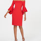 Calvin Klein Women's Petite Off-The-Shoulder Sheath Dress Medium Red Size 4P