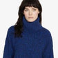 Sanctuary Women's The Roll Neck Sweater Web Blue/Black Black Size X-Large