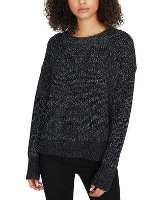 Sanctuary Women's Shine On Metallic Marled Sweater  Black Size Medium