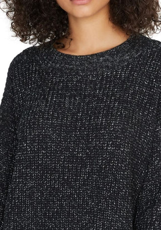 Sanctuary Women's Shine On Metallic Marled Sweater  Black Size Medium