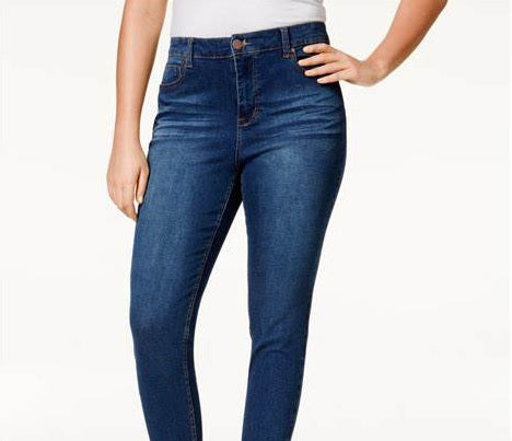 Celebrity Pink Women's High Rise Cropped Skinny Ankle Jeans Blue Size 16